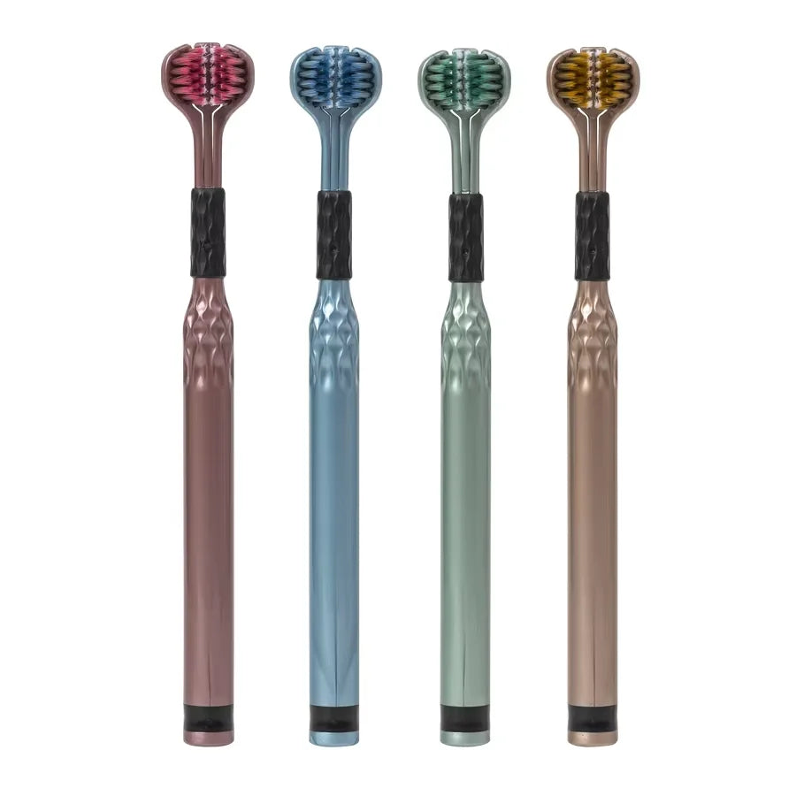 3D Manual Toothbrush Three Sided U-Shaped Soft Toothbrush for Comprehensive Oral Cleaning for Adults, Men and Women, Couple